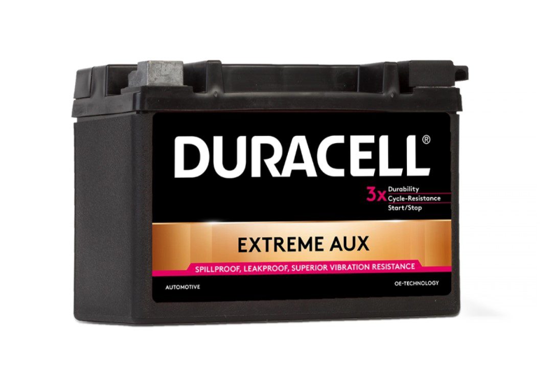 DURACELL EXTREME AUXILIARY AGM BATTERY DE AUX 09L AGM 9Ah C20  120A EN